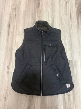 Carhartt Black Quilted Hooded Zip Vest